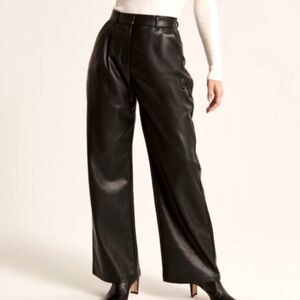 NWT Abercrombie & Fitch Tailored Wide Leg Vegan Leather Trouser
